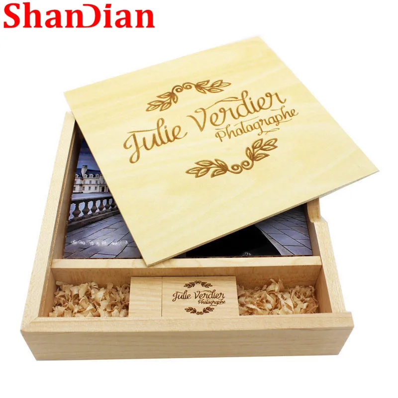 SHANDIAN Spades деревянный фотоальбом Большой овальный usb + коробка флэш-накопитель 8 ГБ