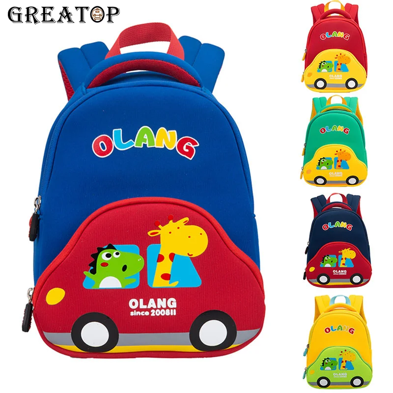 

GREATOP New Arrival Cartoon Childrens Backpack 3D Car Design Anti Lost Schoolbags 2 Sizes Cute Boys Girls Gift Mochila Escolar