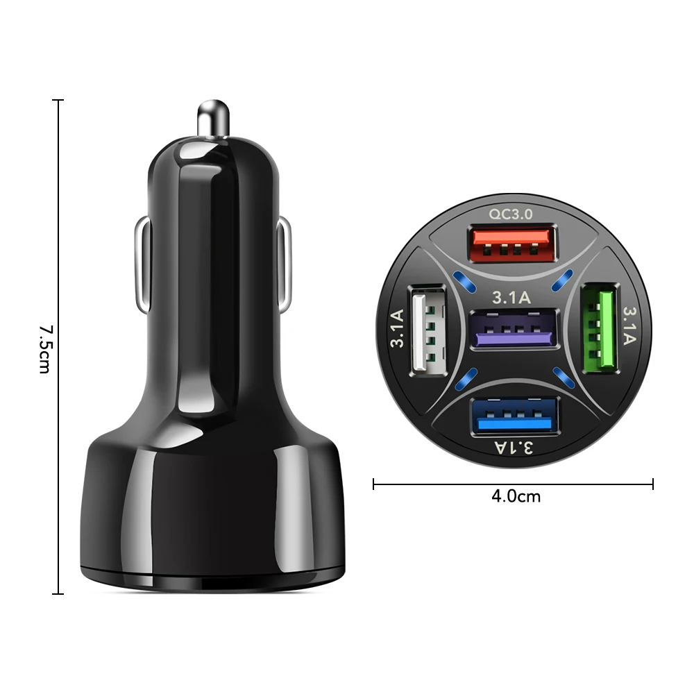 5 Ports USB Car Charge Quick LED Fast Charging for HAVAL H1 H2 H3 H5 H6 H7 H8 H9 M4 M6 Concept B COUPE F7x SC C30 C50 | Автомобили и
