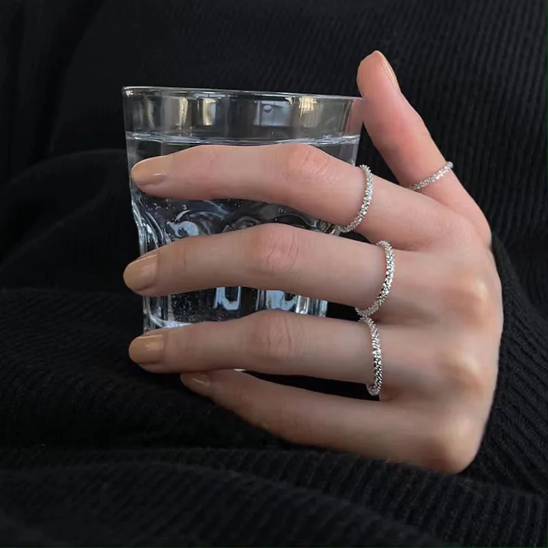 

HMES Fashionable Simple Ladies Adjustable Ring Gypsophila Classic Ring Party Jewelry Accessories Gift