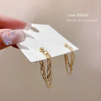 fashion simple silver needle geometric chain earrings fashion personality earrings pendant earrings