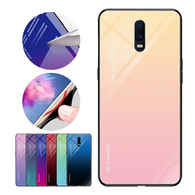 Градиентный чехол из закаленного стекла для телефона OPPO R17 R19 F11 Pro Find X Reno Z Real 3 Youth K1
