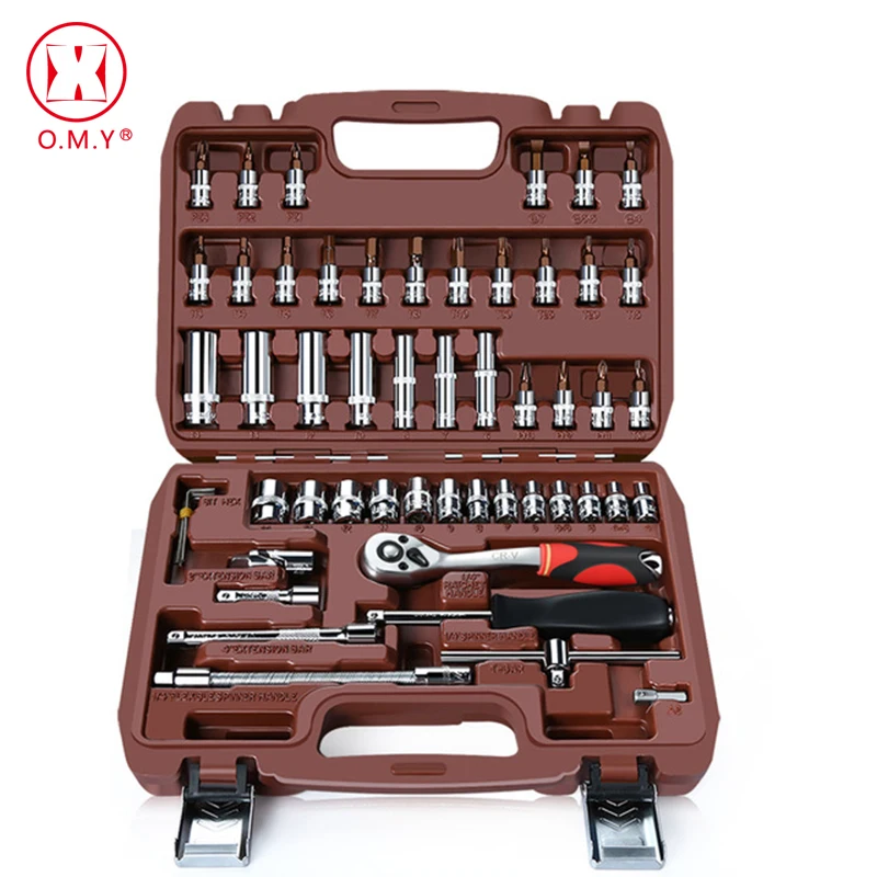 46pcs1/" Автомобильные Инструменты для ремонта мотоцикла Трещоточный ключ набор приводной разъем комплект ключей Набор отверток Набор торцевых головок DIY Toos