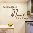 Кухонные Съемные Виниловые наклейки на стену с надписью The Kitchen is the heart, декоративные фрески, наклейки на стену, HQ1022