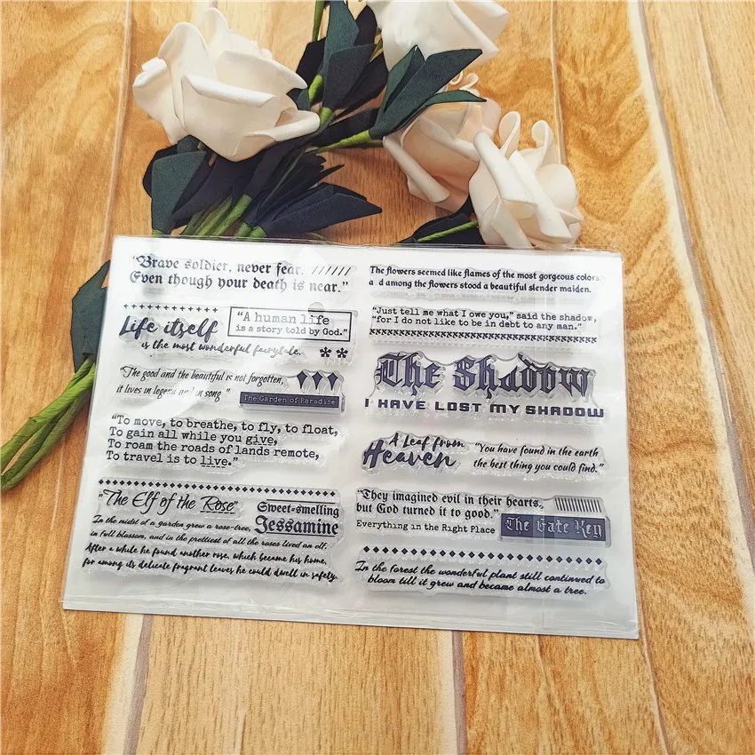 Яркие Прозрачные печатки с текстом 11*16 см/силиконовые уплотнения роликовые