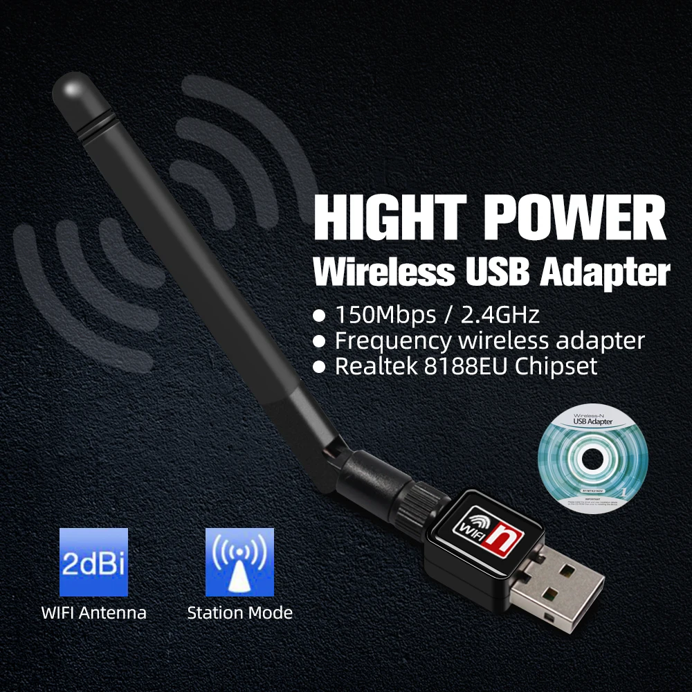 USB беспроводная сетевая карта 150 м Wi Fi внешняя точка доступа LAN адаптер 2 дБ антенна