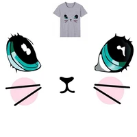 22x13cm fashion cartoon cat animal iron on patches for diy heat transfer clothes t shirt thermal stickers decoration printing
