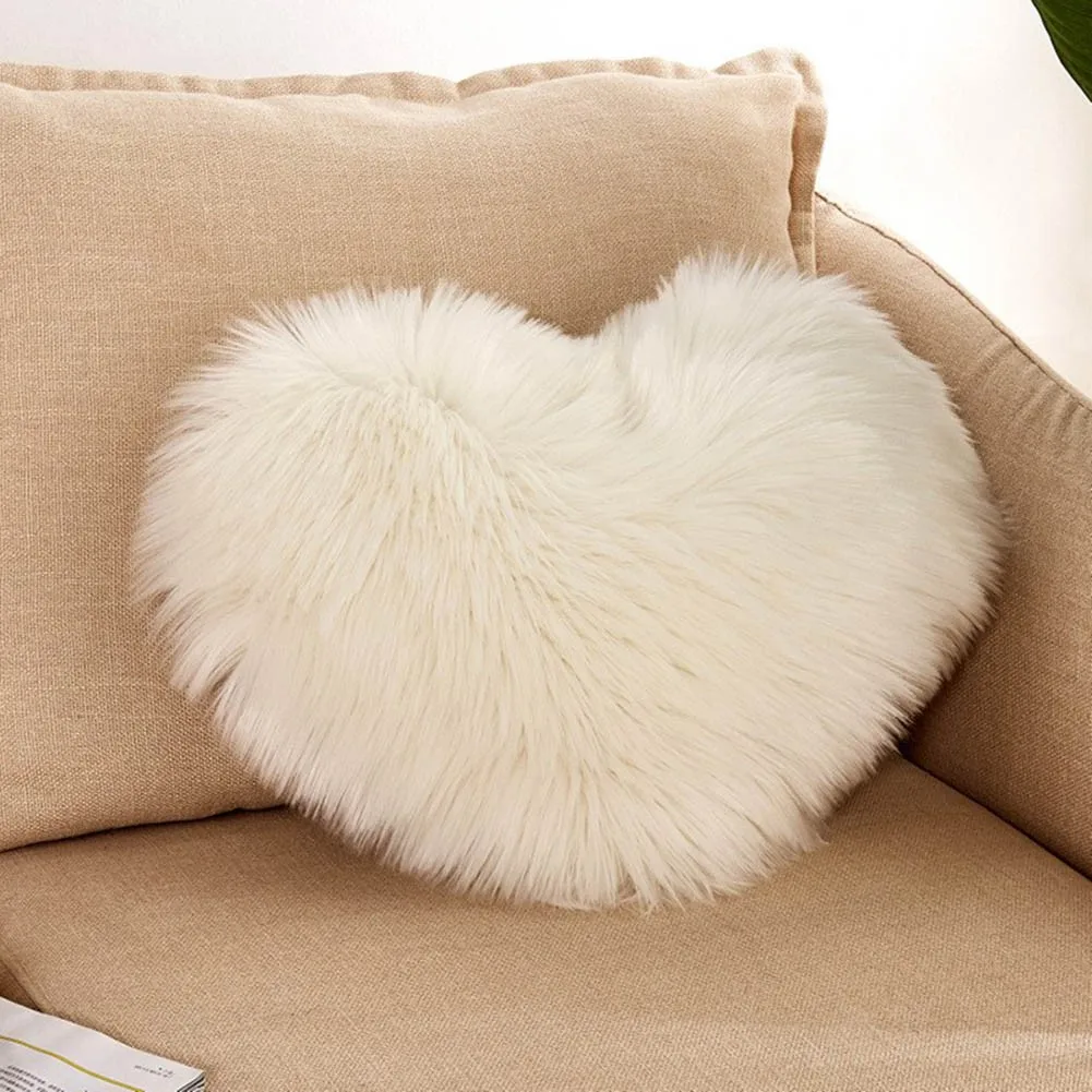 

40*50cm Home Cushion Hug Pillowcase Creative Love Heart Shape Sofa Chair Cushion Cover Imitate Wool Car Seat Cushion Home Decor