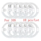 10 шт. usb-кабель для зарядки ipad кабель для быстрой зарядки iphone 11 5s X 8 7 6s plus se xr xs ios кабель