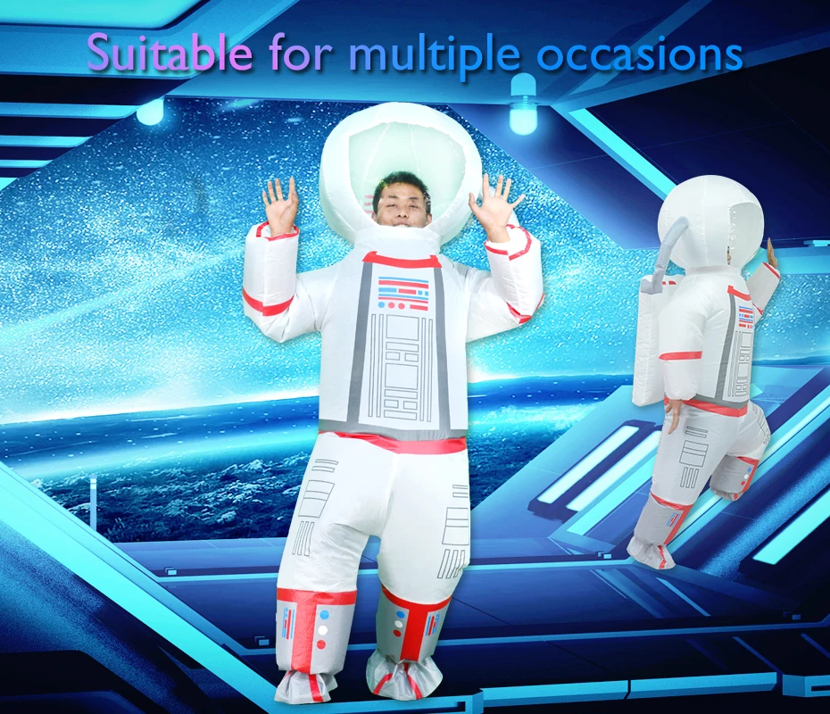 Костюм астронавта для мужчин и женщин надувной t-образный шлем карнавала косплея