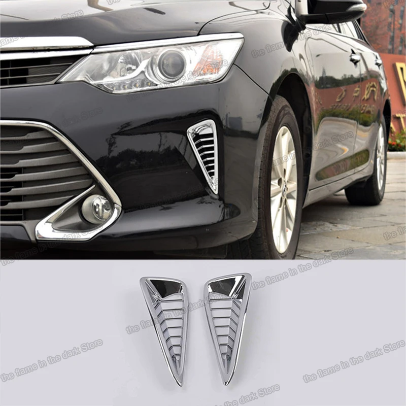 

Shiny Silver Abs Car Front Side Air Inlet Vent Frame Trims for Toyota Camry 2015 2016 2017 Xv50 Decoration Styling accessories