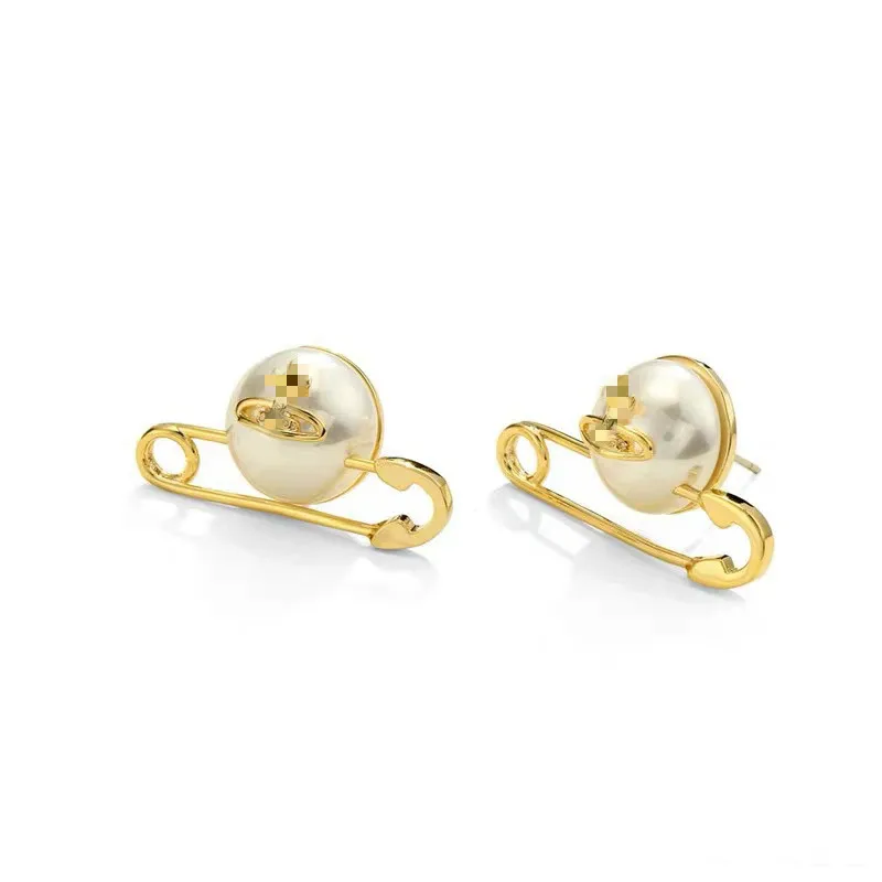 

Fashion Pearl Planet Earrings Female Saturn Party Jewelry Safety Pin Earrings for Women Gold Color Stud Earrings Birthday Gift