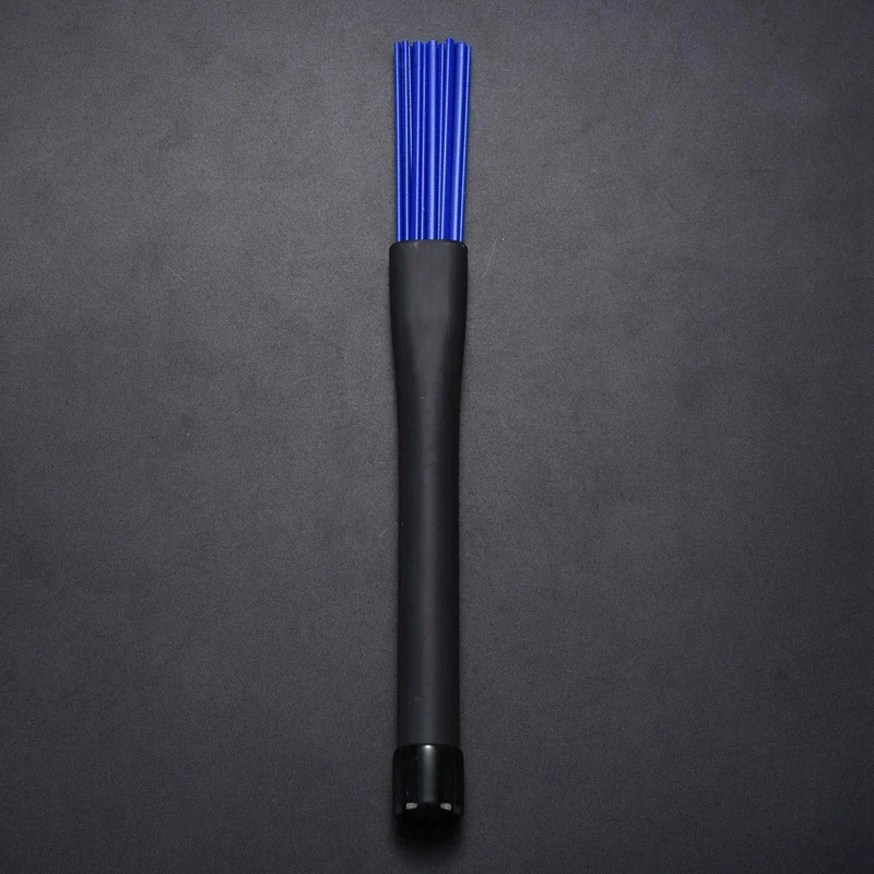 

1 Pair Retractable Black Handles Jazz Drum Brushes Sticks Blue Nylon 32cm