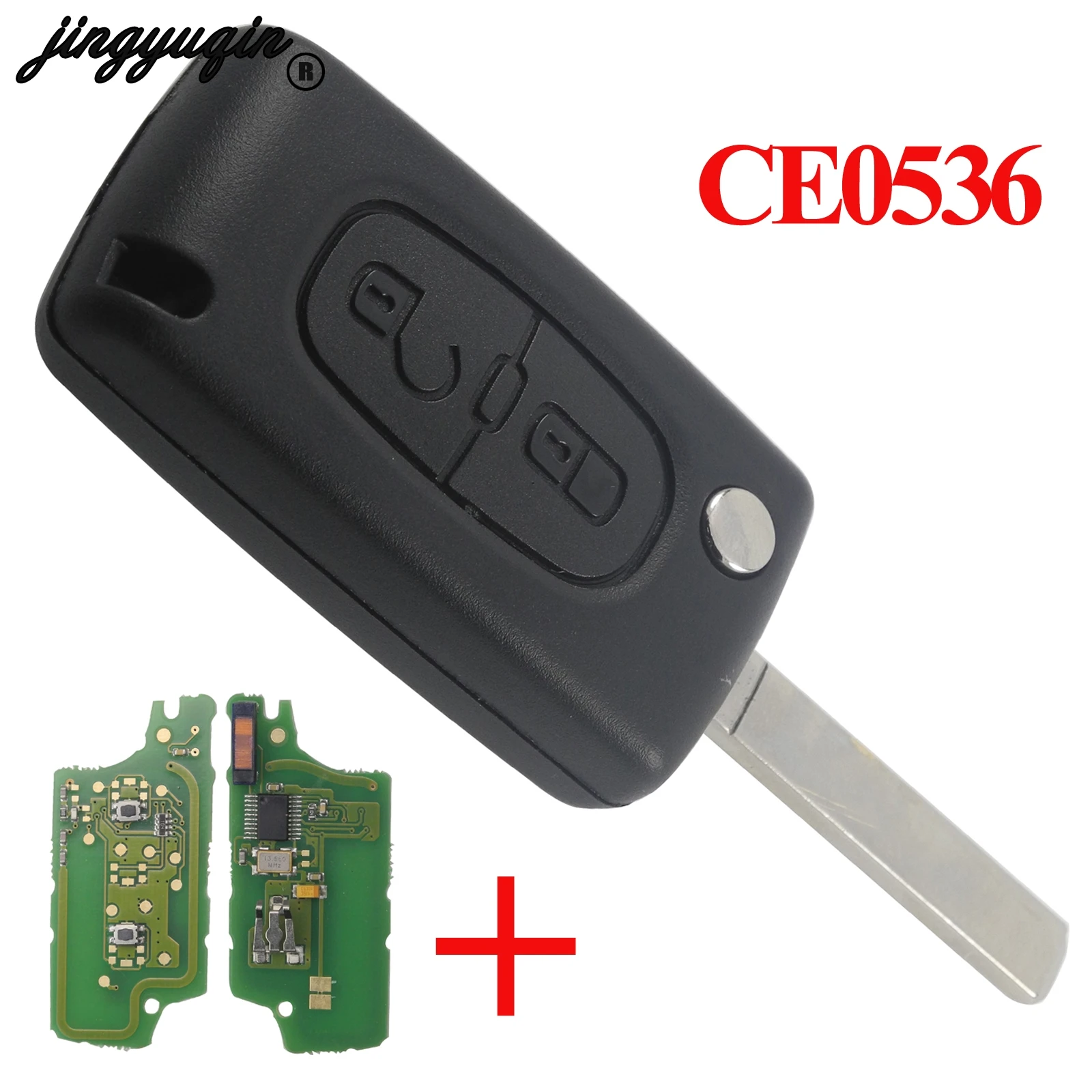 Складной ключ jingyuqin с 2 кнопками для PEUGEOT 206 307 308 207 407 408 Citroen C2 C3 C4 C5 C6 C8|Ключ от авто| |