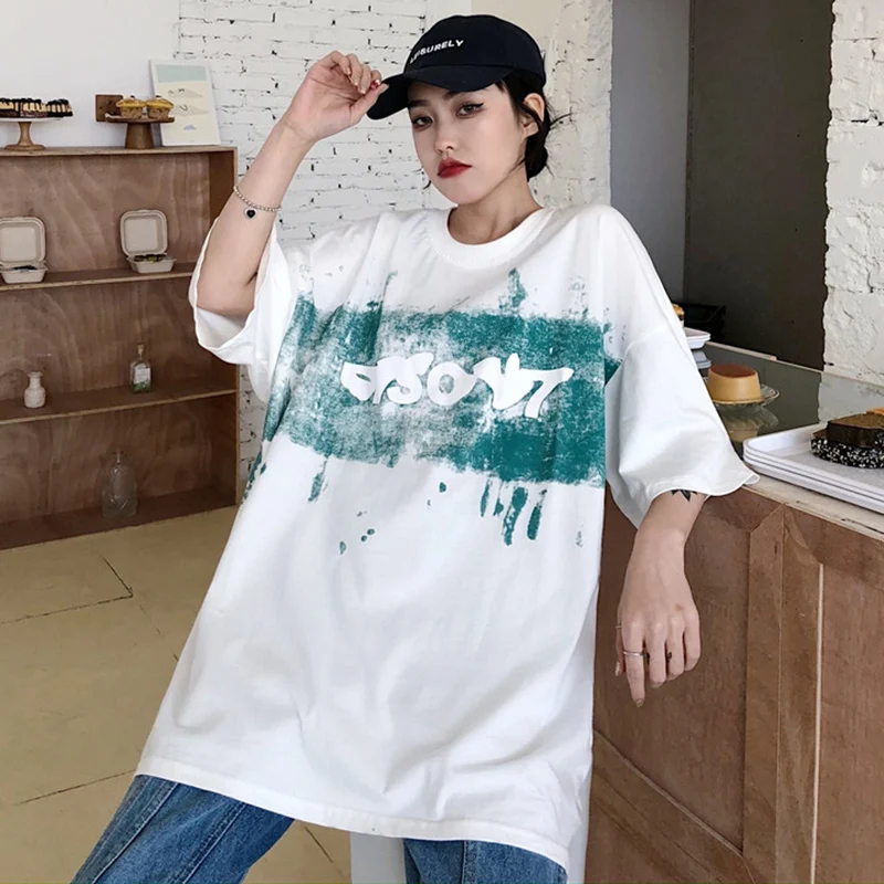 

Japanese Style Vintage Tie-Dyed Short-Sleeved T-shirt for Women 2021 Loose Korean Style Ins Trendy Harajuku Style Half-Sleeved