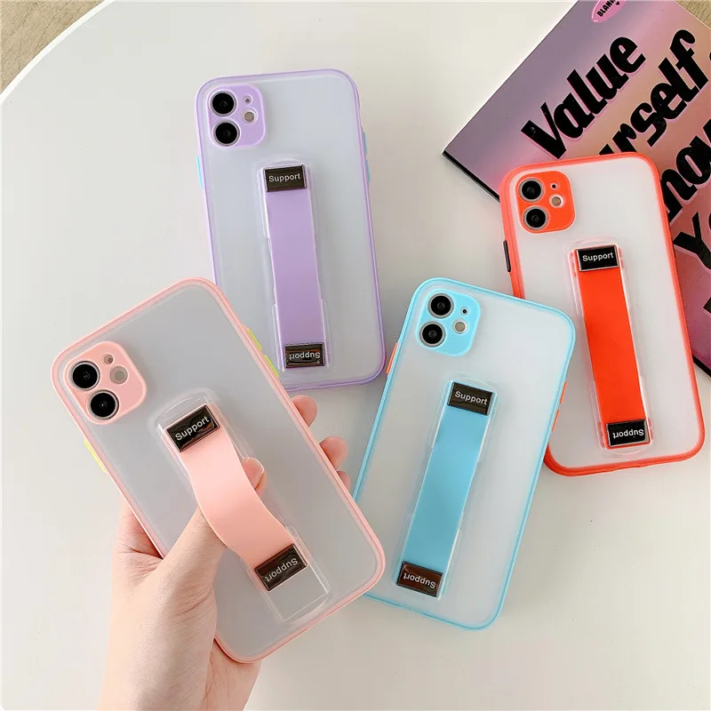 

Invisible bracket phone case for iphone se 2020 12 x xr xs maxiphone 11 pro max 7 8 6s plus 12 pro frosted apple case