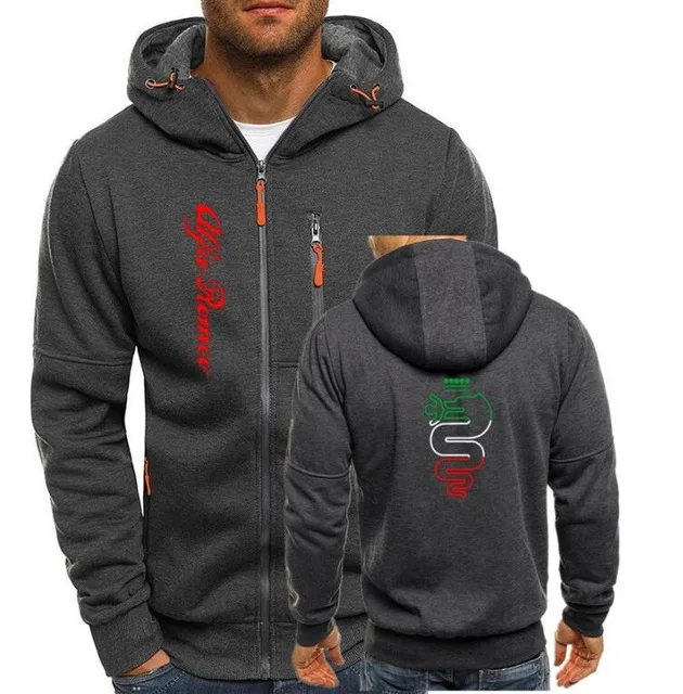 Осенняя брендовая мужская одежда alfa romeo толстовка с принтом Тонкая куртка на