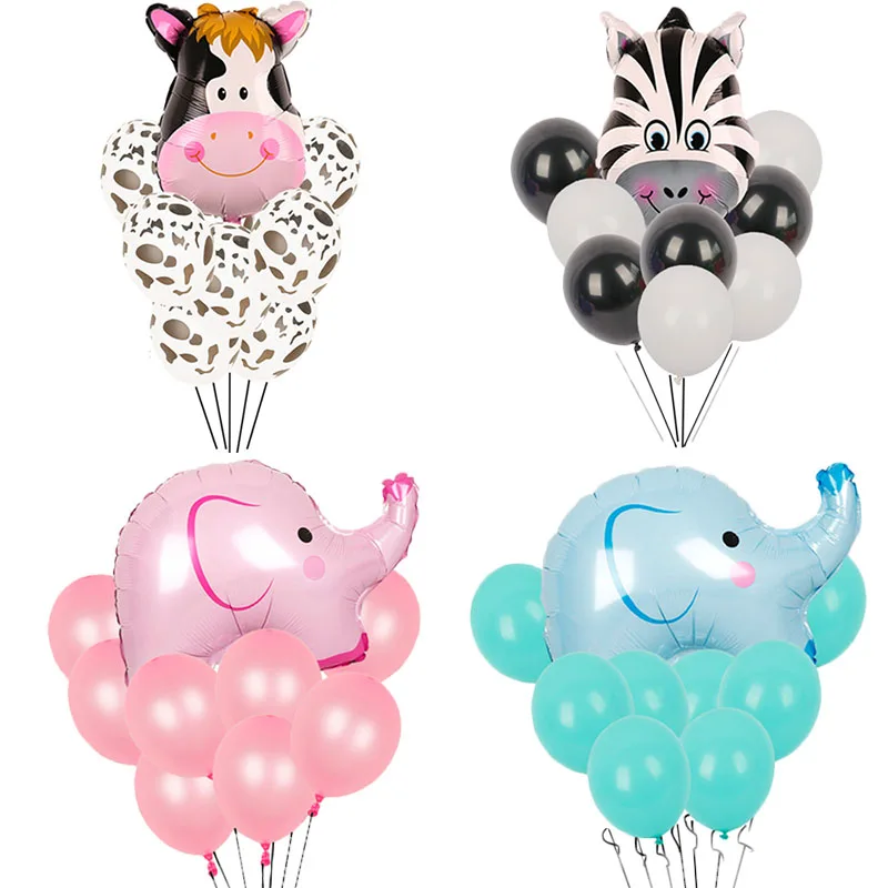 

Jungle Animal Tiger Lion Monkey Zebra Giraffe Cow Foil Balloon Kids Safari Birthday Party Decor Zoo Theme Decoration Supplies