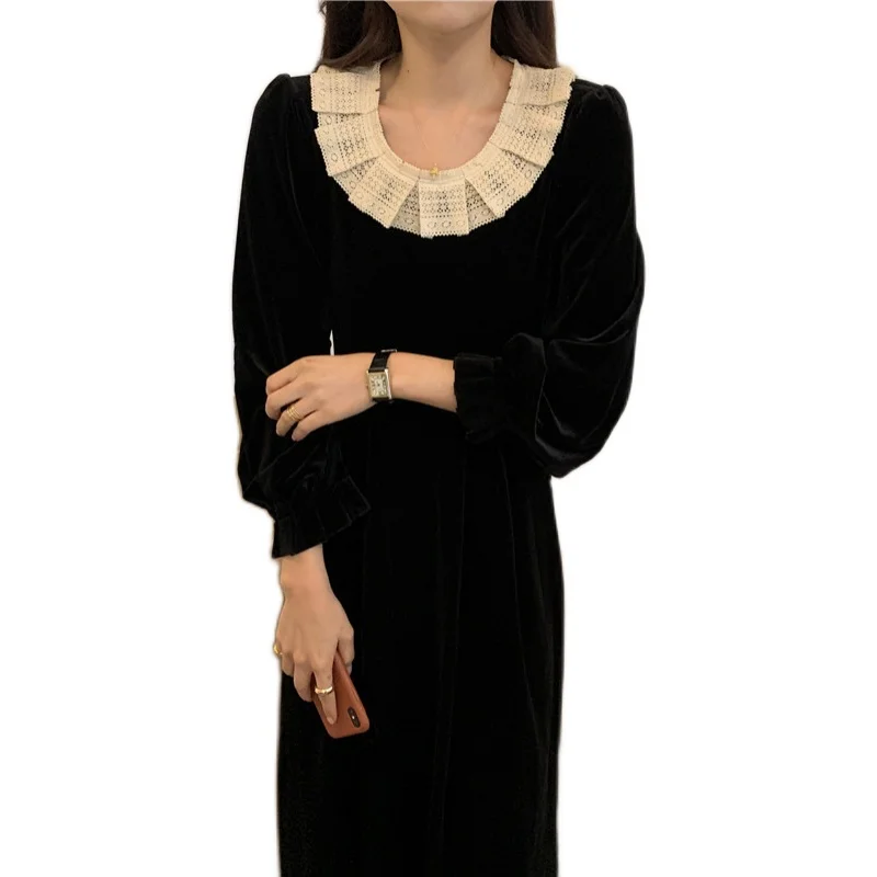 

New Spring Dress Girls Boho Solid Female Vintage Dress Party Oversize Long Sleeve Women Dresses Robe Vestido