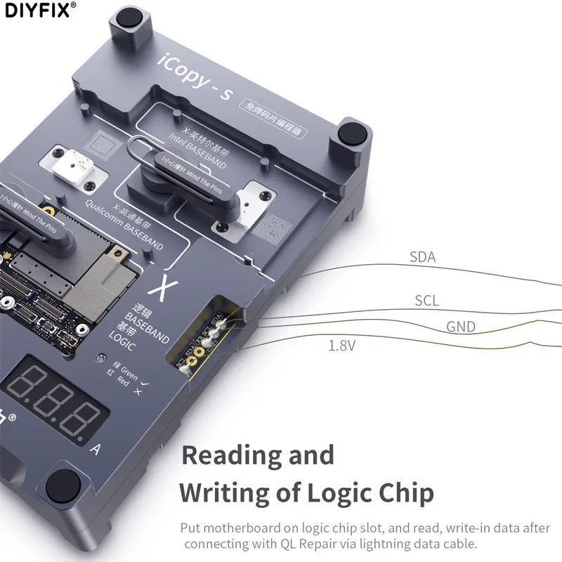 Qianli iCopy-S 4 in1 Double-sided Chip Test Stand For iPhone 6-11 Pro Max Baseband Logic Read Write Programmer Free Solder | Инструменты