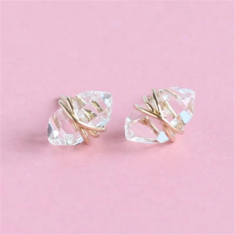 Simple Personality Crystal Earrings for Women Fashion Jewelry Rose Gold Color Bridesmaid Gift Sieraden S5M028 | Украшения и
