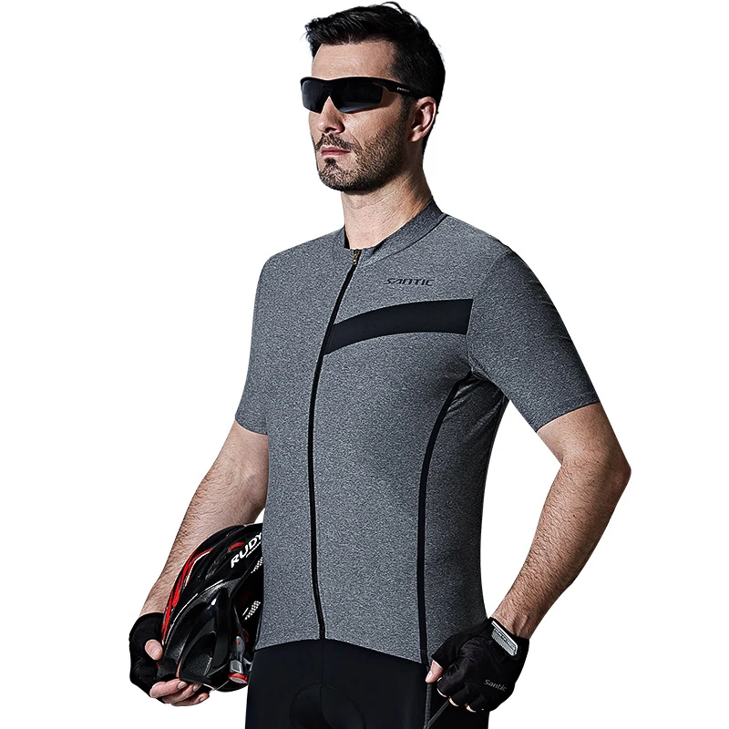 Santic Men Cycling Jersey Cycling Shirt Short Sleeves MTB Road Bike  Short Sleeve Jersey Breathable Jerseys
