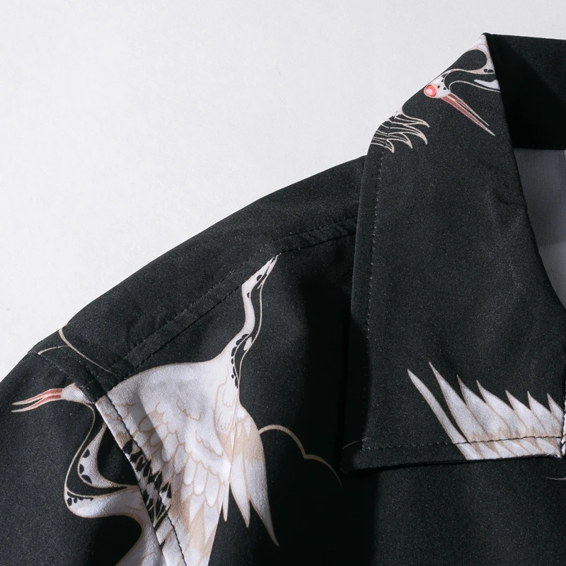 Мужская Повседневная рубашка с коротким рукавом Пляжная уличная одежда принтом