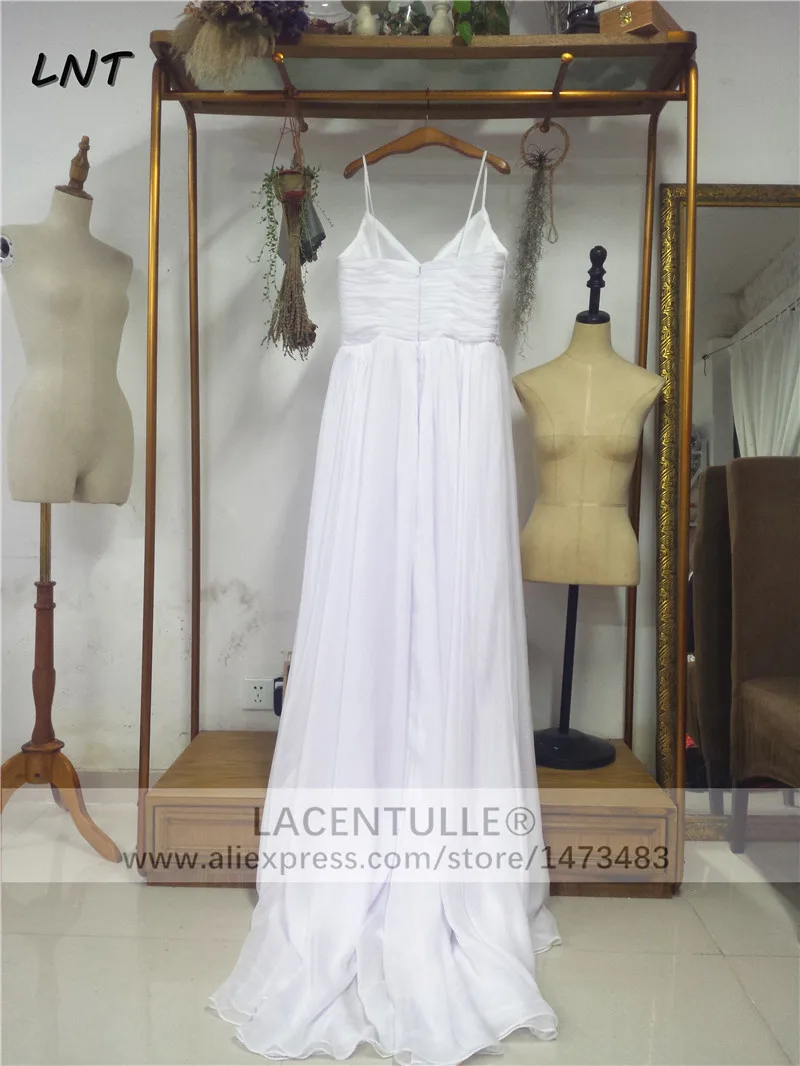 Длинные шифоновые пляжные свадебные платья на бретелях-спагетти | Свадьбы и