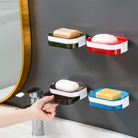 creativity wall mounted self adhesive soap holder bathroom portable shower soap dish with drain shower plates soap storage box