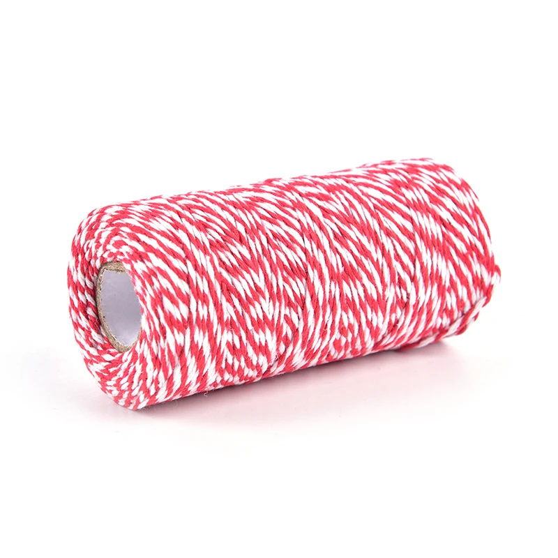 100m/Roll Cotton Bakers Twine String Cord Rope Bottle Gift Box Decor Craft (Red+White) | Дом и сад