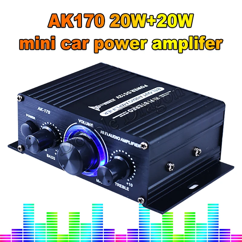 

2021 портативный усилитель MA-170 Mini 12 в 100 Вт Hi-Fi стерео бустер для автомобиля мотоцикла CD DVD MP3 динамик громкий динамик s