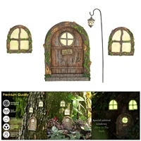 cute miniature fairy windows door elf home glow in the dark for trees garden mystical decor wall and trees kids play accessories
