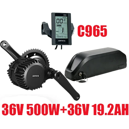 C965 36V19.2AH BBS02 500W 36v Bafang мотор комплект с батареей 36В 13/14. 5/16ah/19.2AH для переделки электрического велосипеда e bkie велосипед комплект середине приводной двигатель - Цвет: C965 36V19.2AH