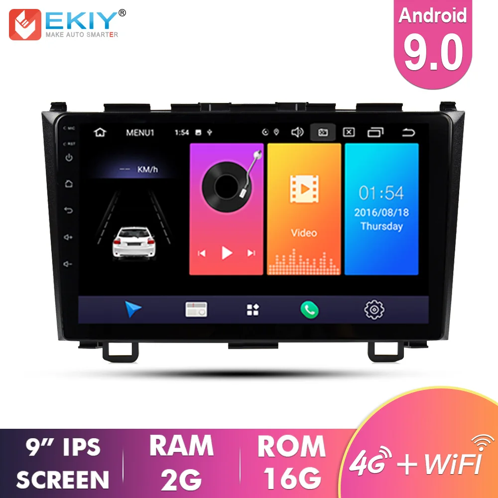 EKIY " ips Android 9,0 автомобильный Радио gps Мультимедиа 4G для Honda CRV CR-V 2007-2011 Automotivo Навигация стерео видео плеер