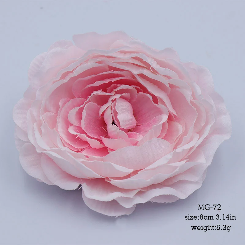 PINK 10 шт. Многослойные лепесток искусственные цветы цветок голова для свадьбы украшение дома Рождество День цветок хорошо DIY шелк Hardwork - Цвет: PINK