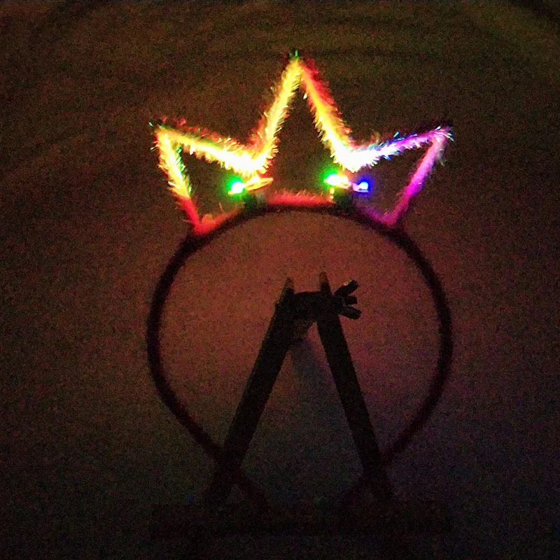 

Lady Girl LED Light Blinking Crown Tiara head bands Hairband Headband Baby birthday party Hair Accessories for Women hoop