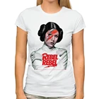 Брендовая забавная футболка принцессы Leia Rebel, женская летняя новая белая Повседневная футболка с коротким рукавом