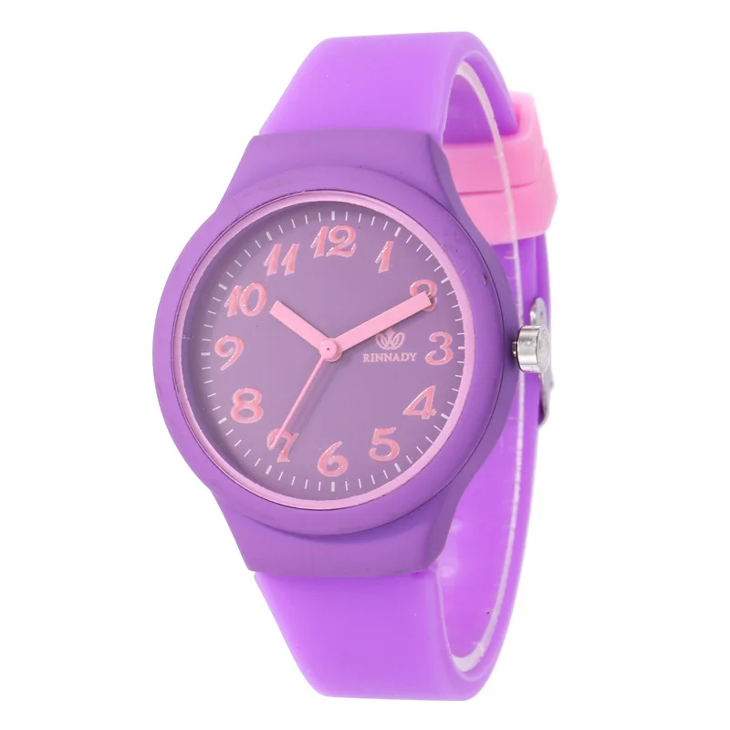 Модные Повседневные кварцевые часы ярких цветов контрастного цвета цветные