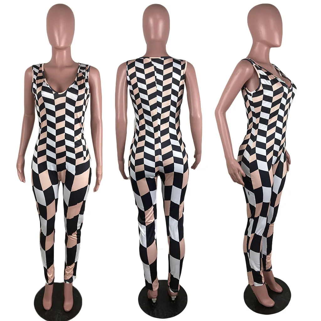 Женский жилет без рукавов и леггинсы с разноцветными бриллиантами уличные