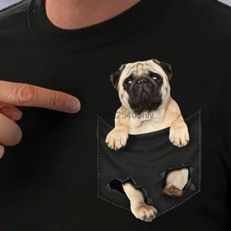 

Funny Pug Pattern T Shirt Pug Dog Lovers Men Black Cartoon T Shirt New Fashion Tshirt