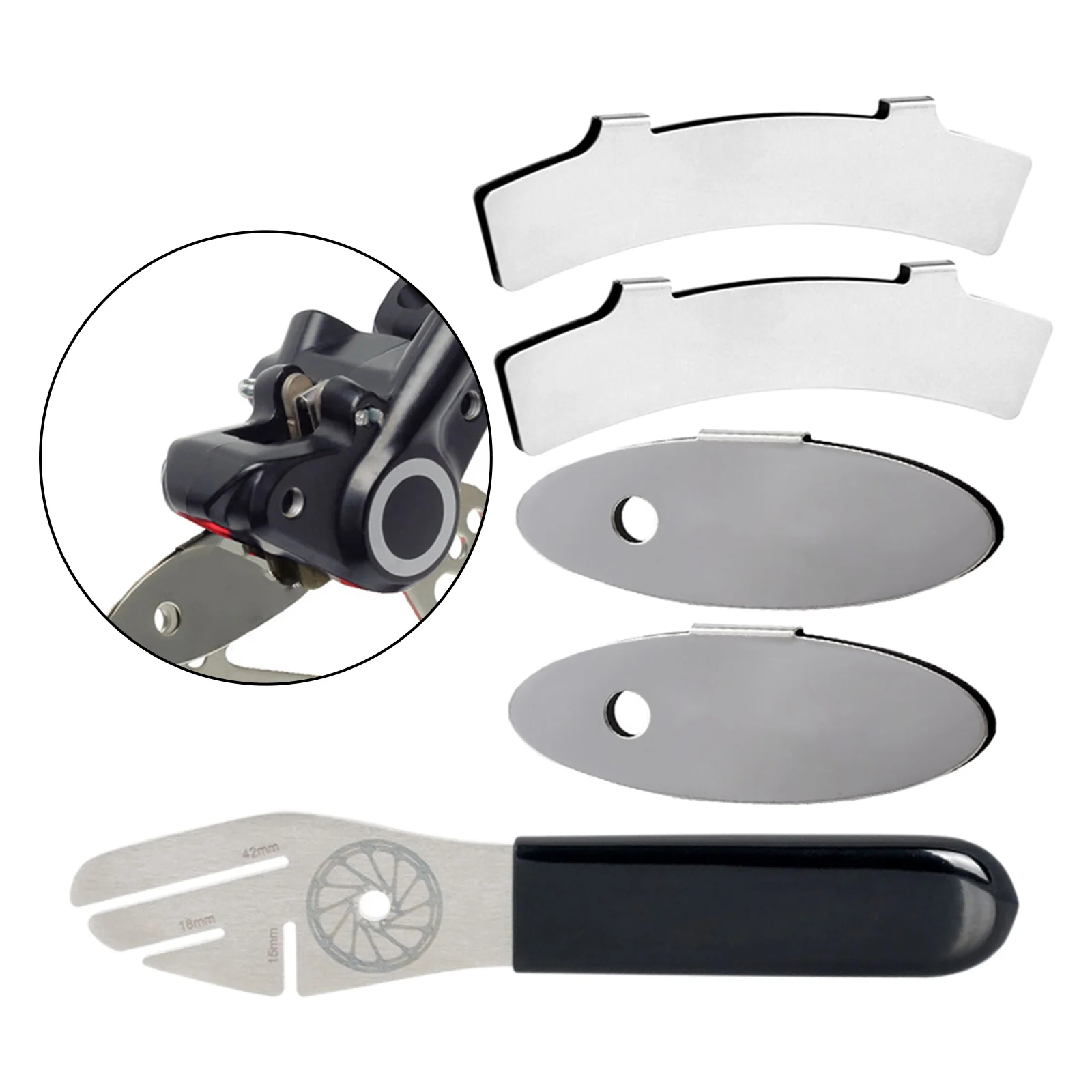 

1 Set Stainless Steel Bike Disc Brake Pads Correction Wrench Brake Rotor Alignment Truing Tool Kit