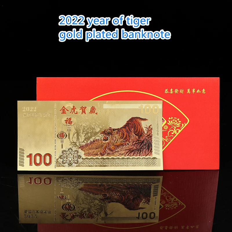 

Year of Tiger 2022 Chinese Original Commemorative Coin banknote Zodiac Craft tiger coin Collection Decoration New year gift