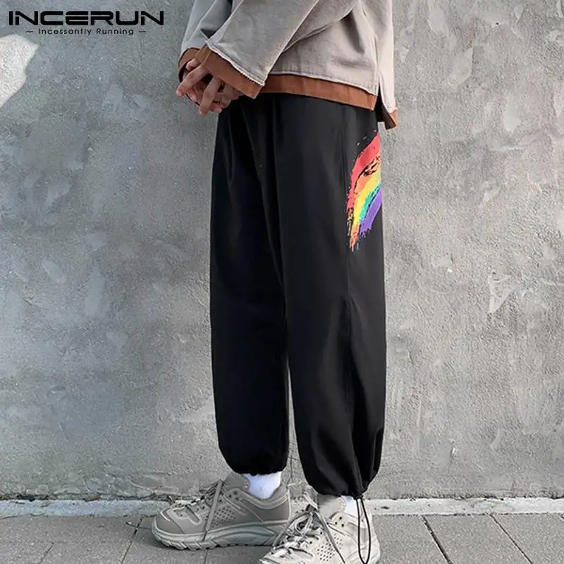 

INCERUN Fashion Men Harem Pants Printing Loose Drawstring Joggers Casual Trousers Workout Streetwear Leisure Pantalones Hombre