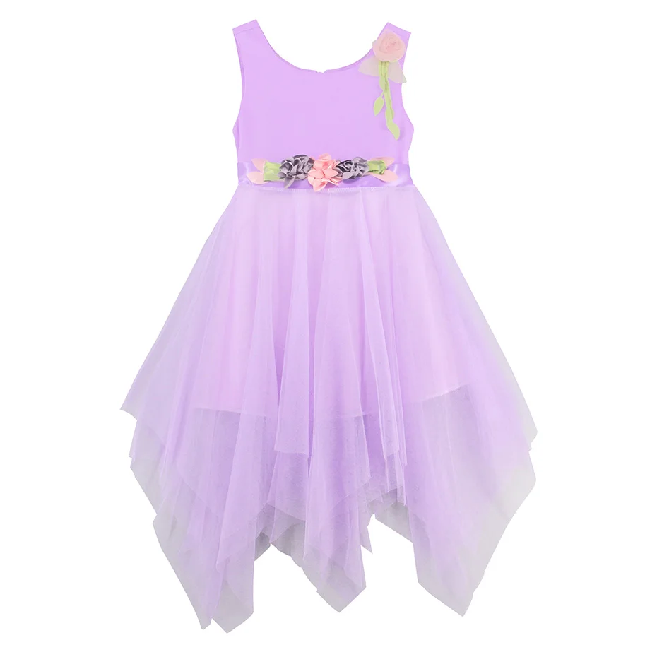 2020 платье для девочек принцессы с аппликацией вечерние платья без рукавов в