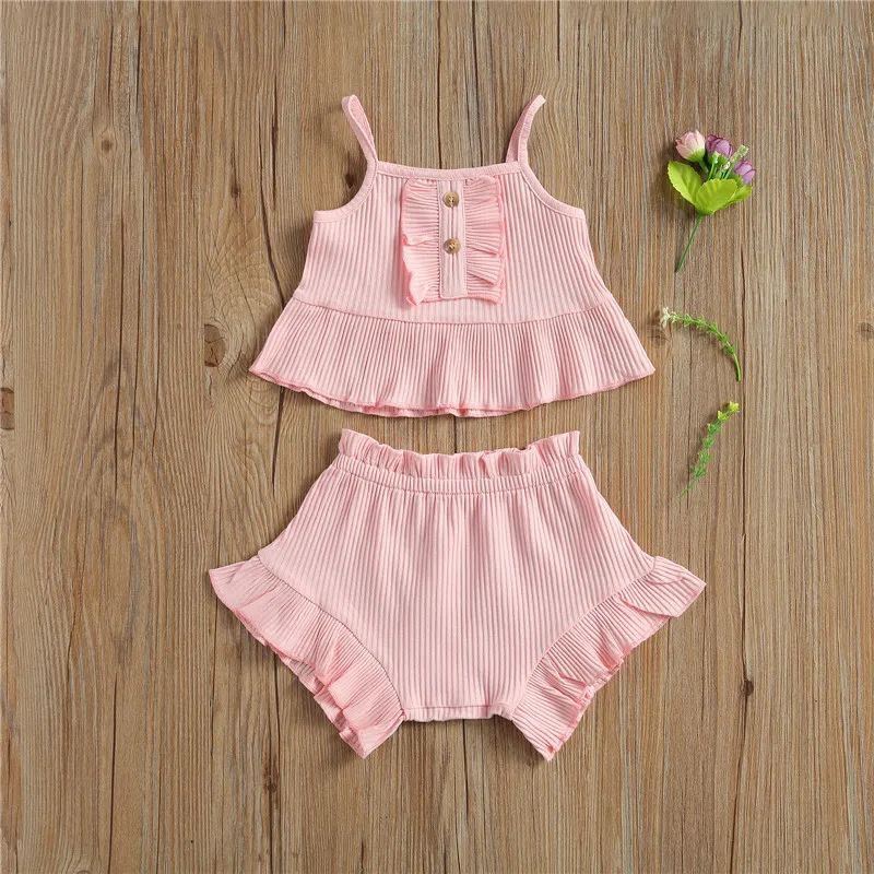Комплект одежды для маленьких девочек 0 24 мес. из 2 предметов однотонный топ без