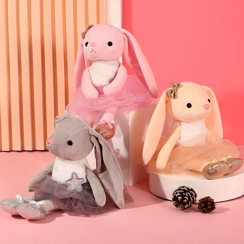 

39cm Cute Ballet Bunny Plush Toy Soft Stuffed Rabbit Dolls With Cute Dressing Cartoon Animal Appease Sleeping Toy For Girls Gift