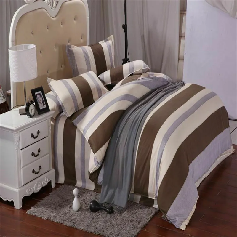 2Colours New Arrival 4 Pcs All Size Duvet Cover with Pillow Case Quilt Cover Bedding Set Single Double King