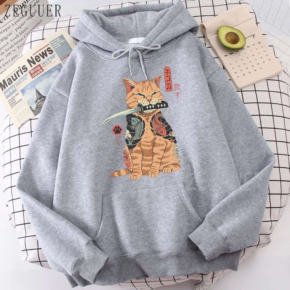 

Kawaii Catana Cute Fashion Hoodies Cool Print Hip Hop Sweatshirt Men New 2022 Autumn Fleece Streetwear Loose Harajuku Man Hooded