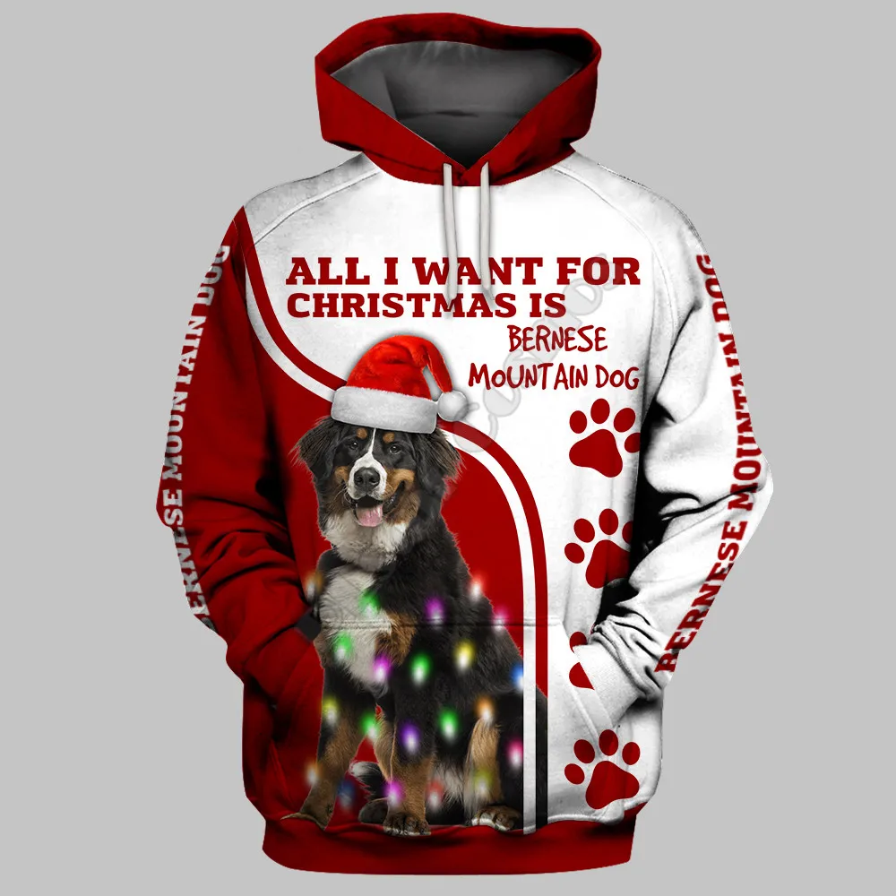 Bernese Berg Hund 3D Hoodies Gedruckt Pullover Männer Für Frauen Lustige Weihnachten Sweatshirts Pullover Tier Hoodies Drop Verschiffen