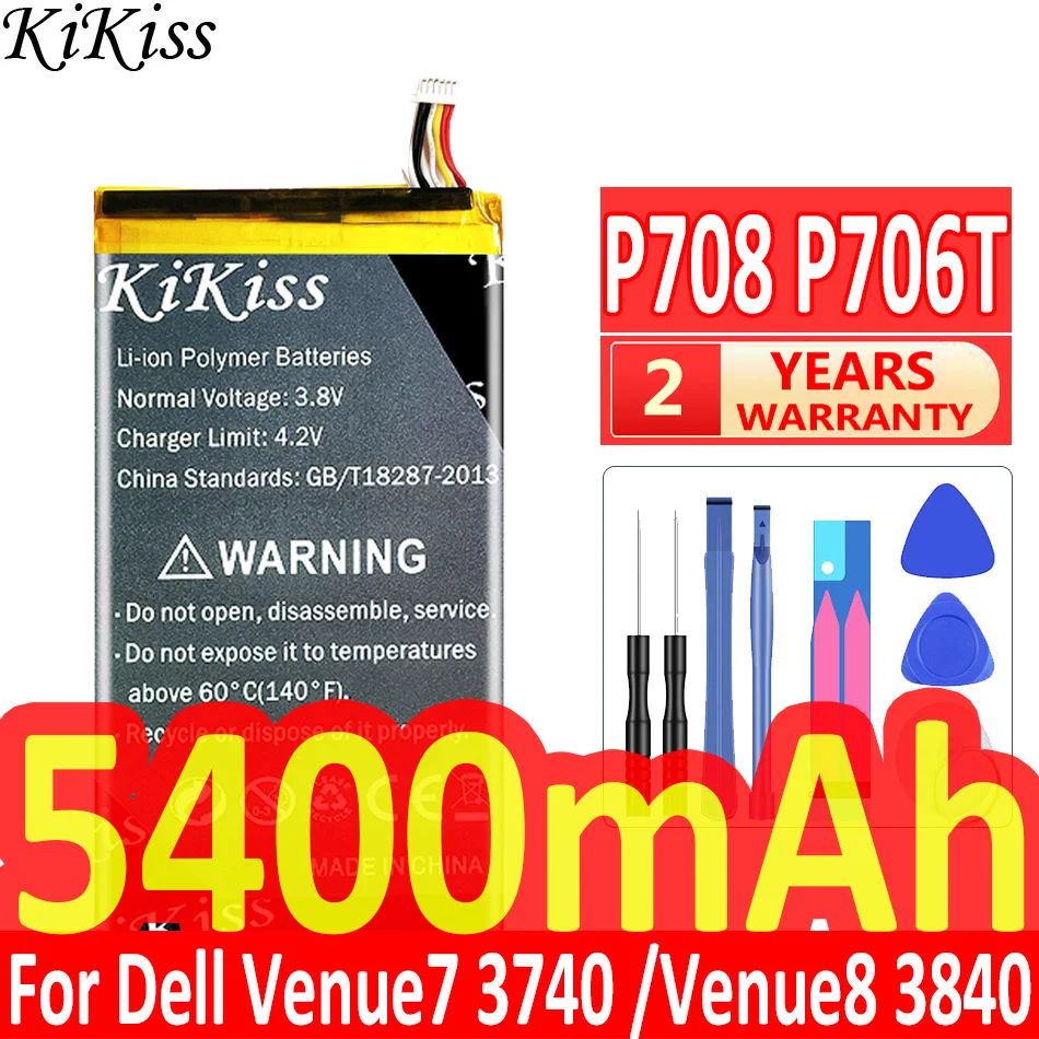 

5400mAh KiKiss Powerful Battery For Dell Venue 7 3740 /Venue 8 3840 P708 17.29wh